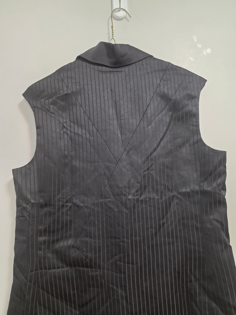 F.Y.N Sleeveless Black Pinstripe Tie-Front Vest - Picture 8 of 10